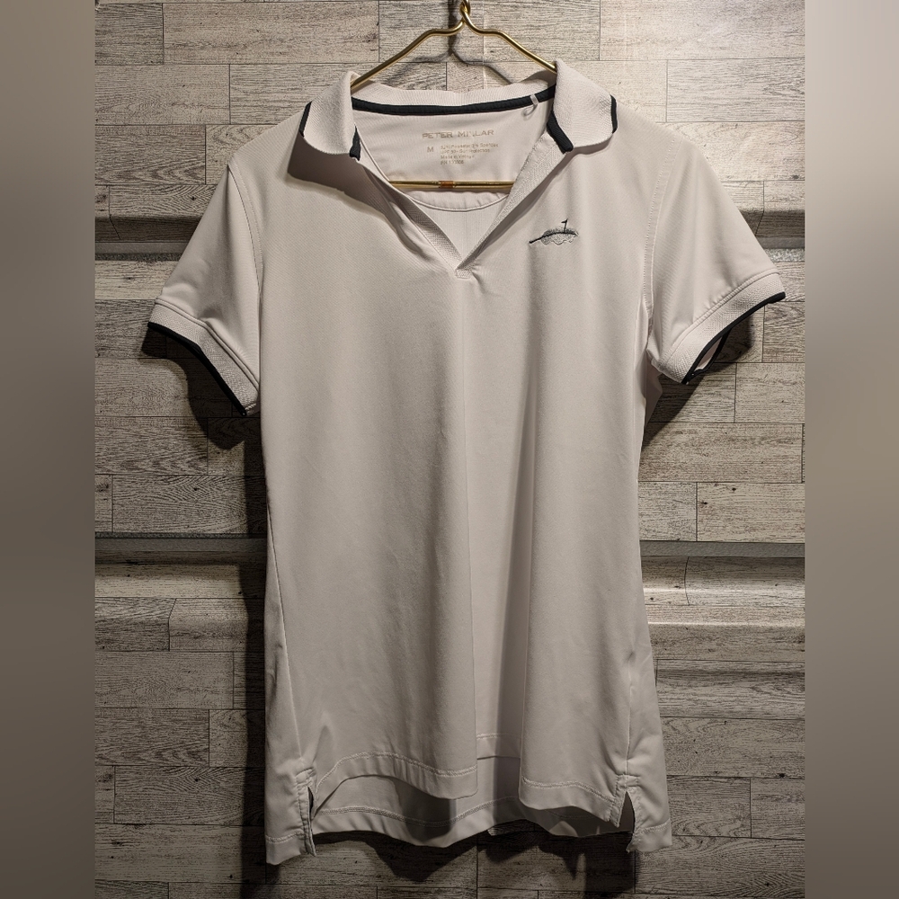 Peter Millar Women's Cream Short Sleeve Polo